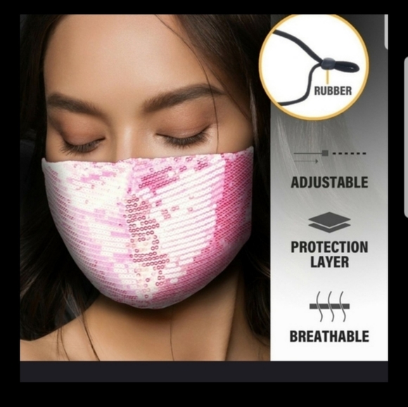 😷😷Gorgeous Blue Sequins face mask😷😷 - Picture 5 of 6